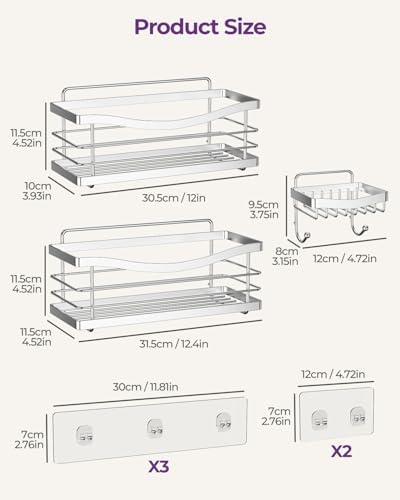 ODesign 3-Piece Rust-Proof Shower Caddy