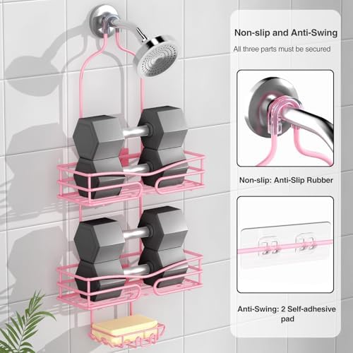 DAOYA Folding Pink Showersystem with 6 Hangers