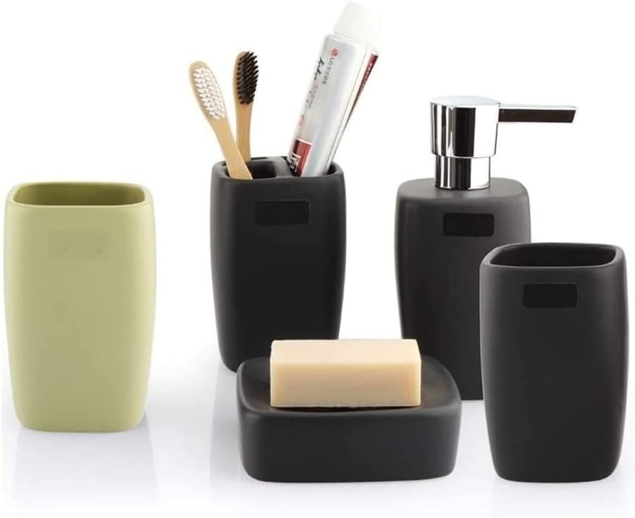 NTIYOU 5-Piece Countertop Soap Dispenser Set Green
