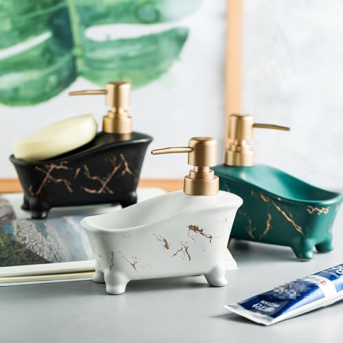 Stunning 350ml Marble Pattern Dispenser with Dual Functions for Bath Kitchen