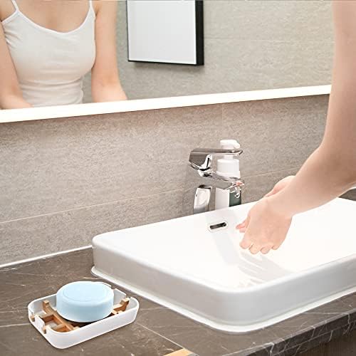 Leadiy 2-Pack Bamboo Bar Soap Dishes Eco-Friendly Reusable forHome Kitchen