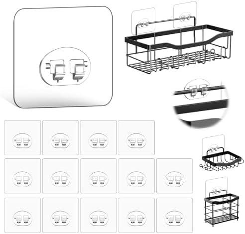 14-Piece FGSAEOR Removable Adhesive Shower Caddy for Bathroom Storage