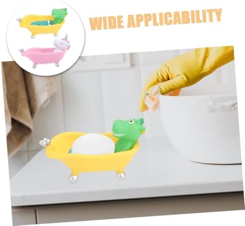 2 pc Cute Cartoon Bathtub Soap Dish Holder