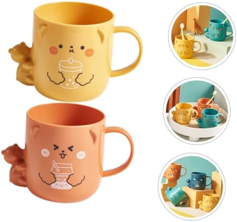 Unbreakable 3D Bathroom Brushing Mugs - Cute Plastic Coffee Cups Hohopeti