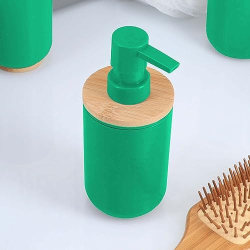 EVIDECO Green Dispenser with Bamboo Top 10 Fl Oz - Kitchen Bathroom Countertops