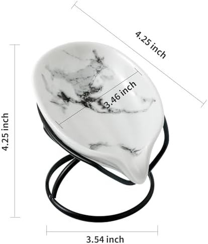 Dobbyby Leaf-Shaped Ceramic Soap Dish with Self-Drain