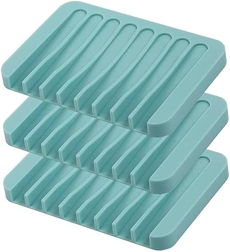 3-Piece Silicone Soap Dishes Self-Draining amp Easy to Clean MODENGKONGJIAN