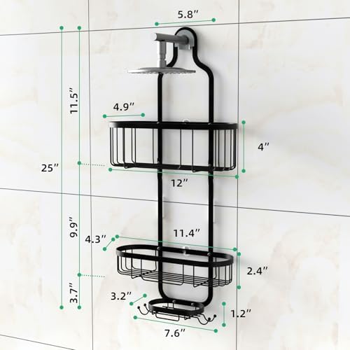 Kadolina Hanging Shower Organizer wSuction Cups