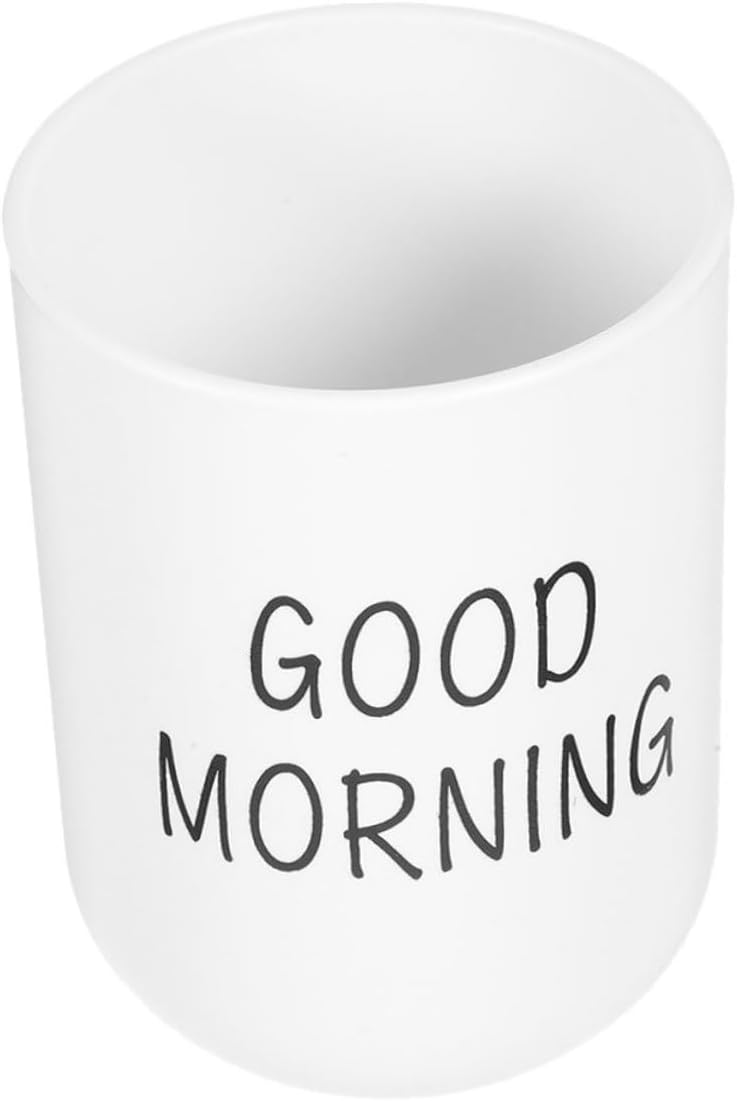 LABRIMP Bathroom Tumbler Cup for Toothbrush and Makeup Brush Organizer White