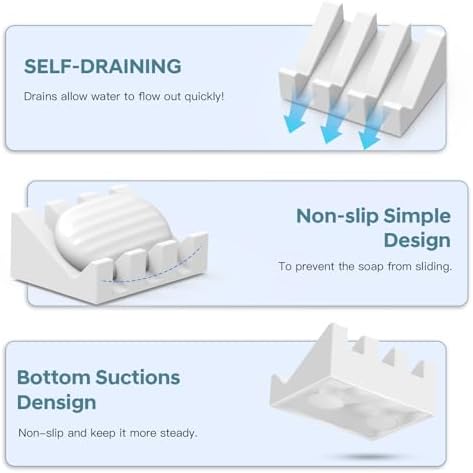 Suction Cup Soap Holder Silicone DRIP-FREE BATHROOM KITCHEN Accessory