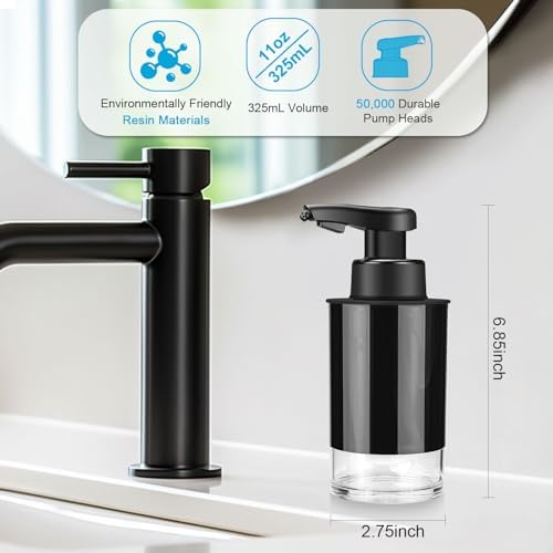 MANUAL FOaming soap dispenser automatic touchless smart sensor black acrylic