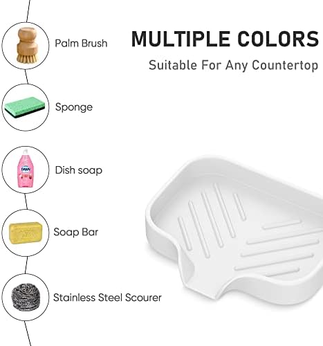 Exceptional Silicone Soap Dish with 4 Pieces Self-Draining Multi-Functional Design