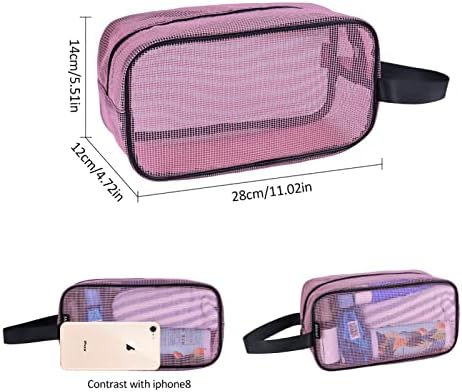 Moyad Mesh Shower Caddy Portable Toiletry Bag - Pink