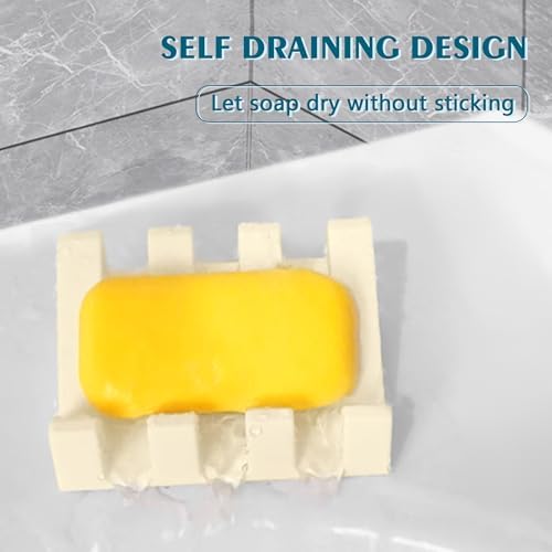 Upgrade Suction Silicone Shower Soap Dishes wSelf-Draining
