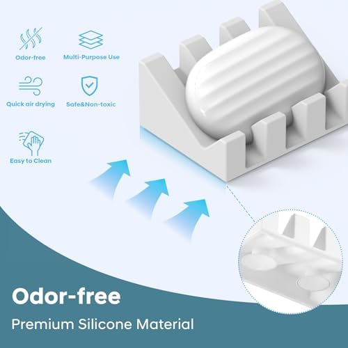 Suction Cup Soap Holder Silicone DRIP-FREE BATHROOM KITCHEN Accessory