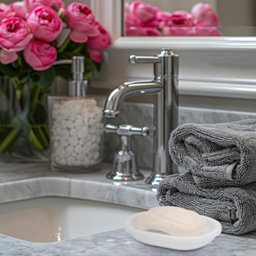 2-Pack Plastic Soap Dishes Bar Soap Holder Drains Well Compact Design Durable