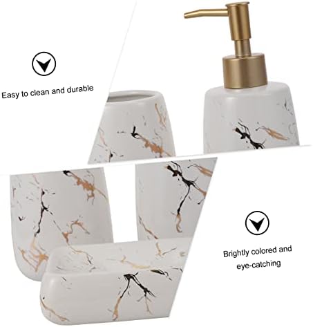 ABOOFAN 3-Piece Marble Soap Dispenser