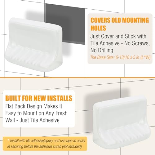 4x4 Tile Wall Soap Holder with Drainage Design