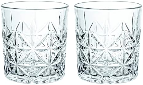 Gaolinci 2-Piece Glass Mouthwash Cup Set Diamond Embossed 8 Oz
