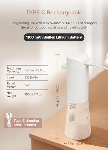 Electric Foaming Dispenser IPX8 Reusable