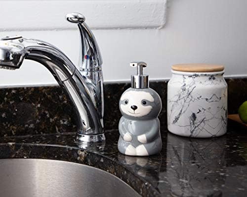 Isaac Jacobs Ceramic Sloth Soap Dispenser 12 Oz