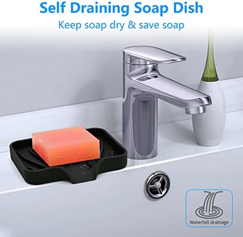 3-Pack Silicone Soap Dishes Set Kitchen and Bathroom Essential