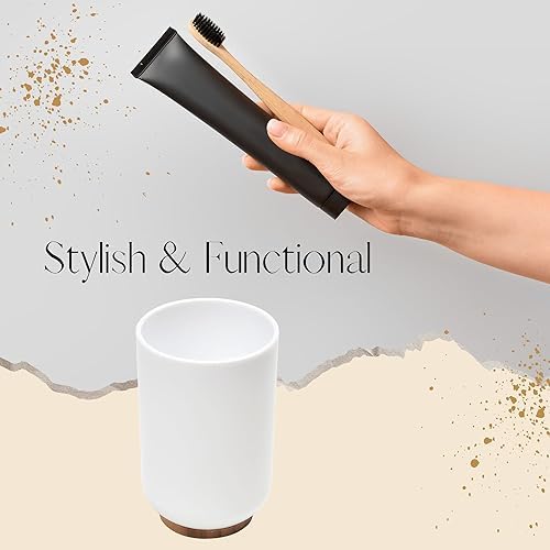 EVIDECO Bamboo Vanity Tumbler - 10 fl oz Capacity - Durable Bamboo PS Design