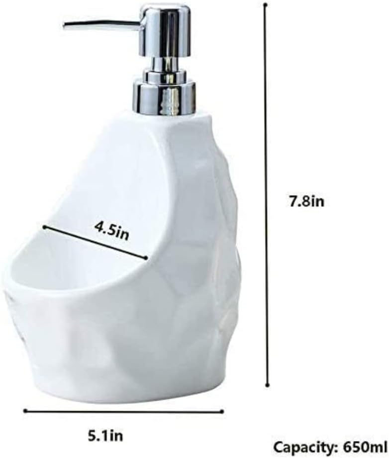 White Countertop Soap Dispenser with Dual Function for Bathroom