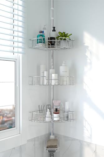 Rust-Resistant Stainless Steel Adjustable Corner Shower Caddy