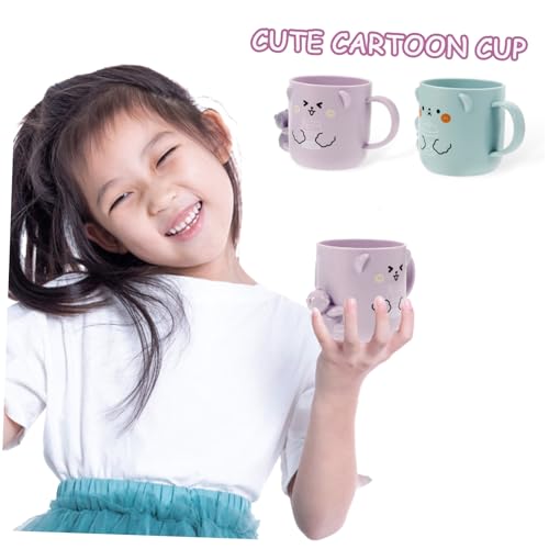 Plastic Cup Toddler Set 2PCS Kids Tooth Brush Holder