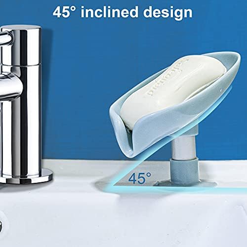 2-Pack Leaf-Shape Soap Dishes with Suction Cup