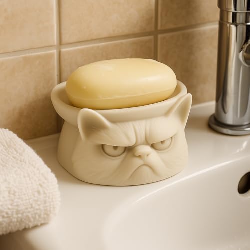 Grumpy Cat Soap Dish with Funny Face