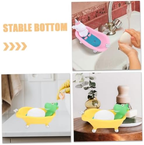 2 pc Cute Cartoon Bathtub Soap Dish Holder