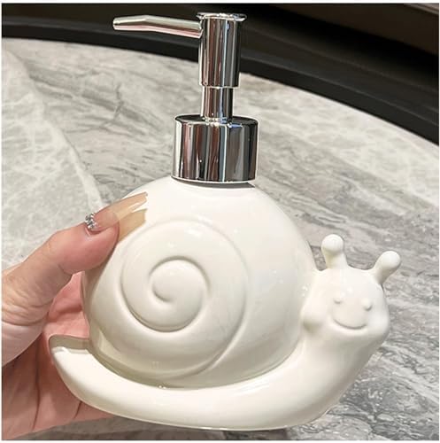 Liquid Cute Snail Shape Soap Dispenser Ceramic Dispenser Refillable Lotion Dispenser