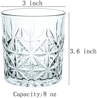 Gaolinci 2-Piece Glass Mouthwash Cup Set Diamond Embossed 8 Oz