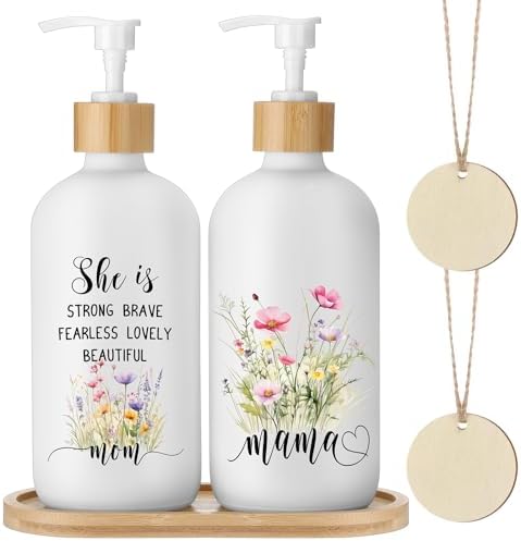 Siner 2-Pack Glass Soap Dispenser for Mom