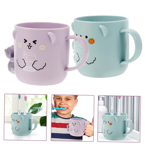 Plastic Cup Toddler Set 2PCS Kids Tooth Brush Holder