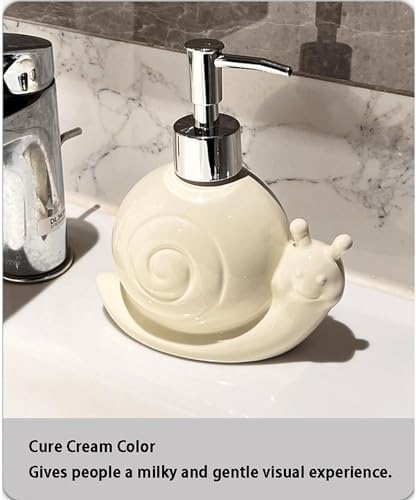 Liquid Cute Snail Shape Soap Dispenser Ceramic Dispenser Refillable Lotion Dispenser