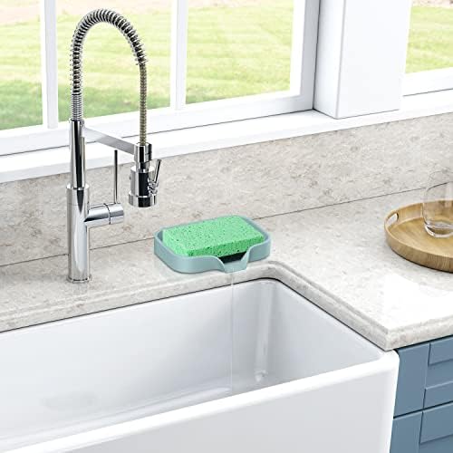 Exceptional Silicone Soap Dish with 4 Pieces Self-Draining Multi-Functional Design