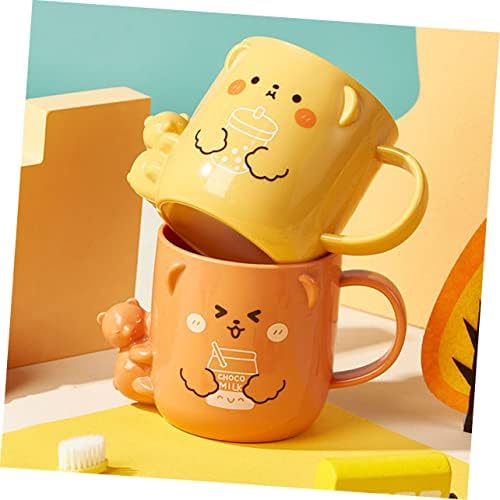 Unbreakable 3D Bathroom Brushing Mugs - Cute Plastic Coffee Cups Hohopeti