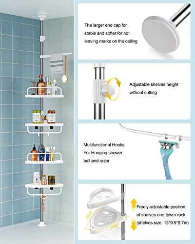 Sturdy 4-Layer Corner Shower Caddy for Home Use