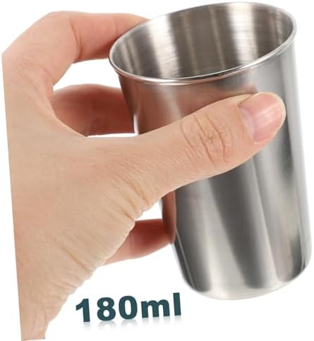 Luxshiny bathroom tumbler stainless steel mouthwash cup for home and travel 180ml