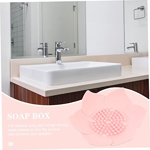 Luxshiny Floral Soap Dish Silicone Drainable Organizer for Bathroom