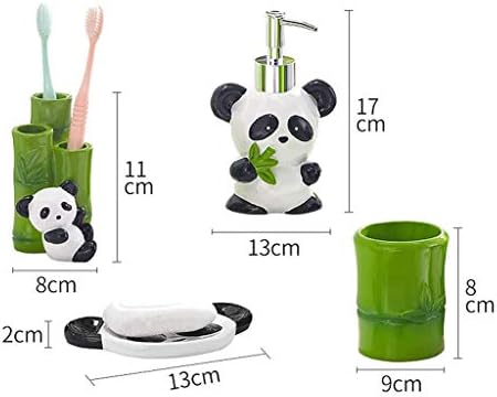 Panda Bamboo Bathroom Accessories Set