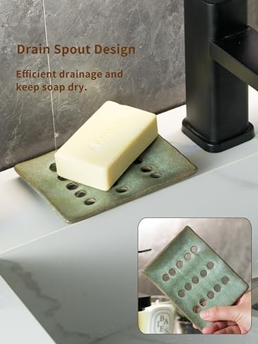 Ceramic Soap Dish with Self Drain for Shower