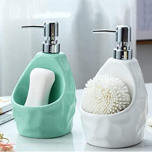 White Countertop Soap Dispenser with Dual Function for Bathroom