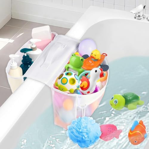 Cerpourt BABY BATHTUB TOY STORAAges 2 Compartments Mesh Organizer