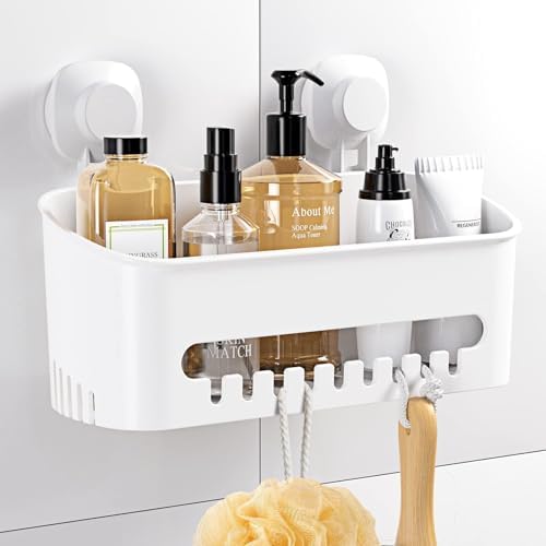 Durable Suction Cup Shower Organizer for Bath Kitchen