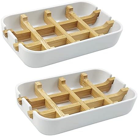 Bamboo Bar Soap Holder 2-Pack