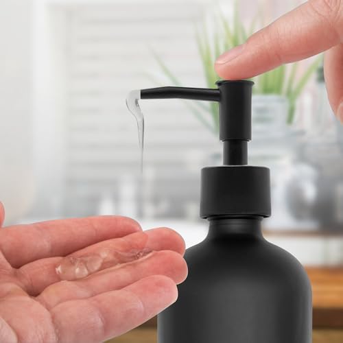 LL Co Glass Soap Dispenser 16 Oz - Black